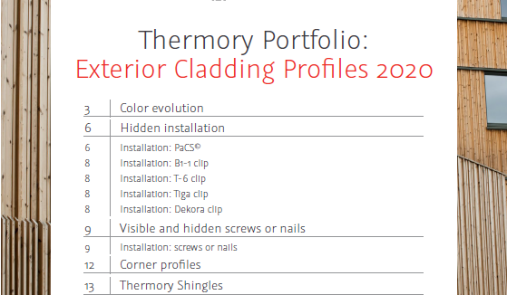 Thermory Profile sheet Cladding 2020