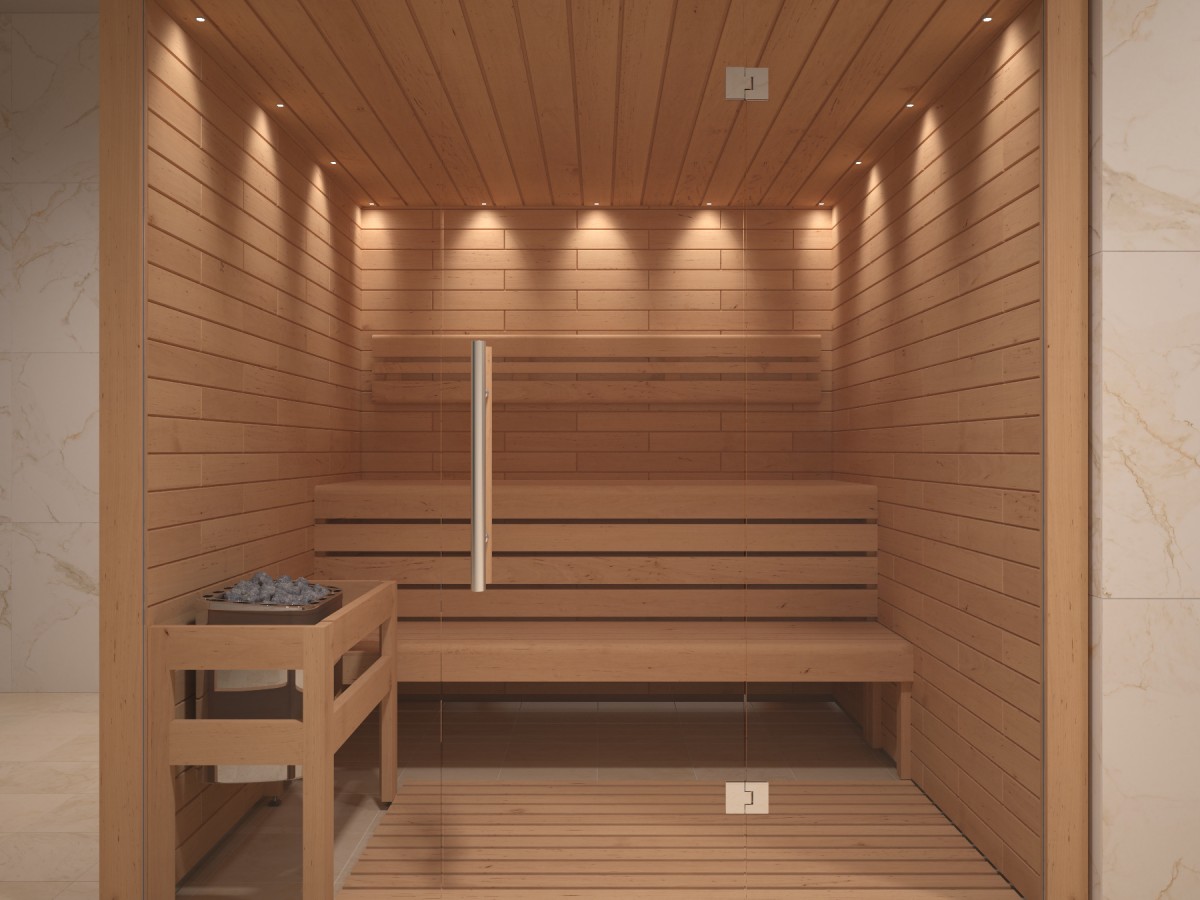 Celosklenená saunová stena